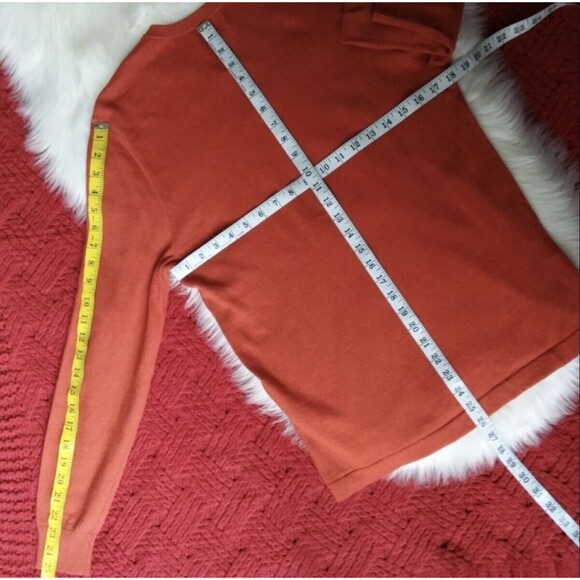 Lands' End Sweater Women Size S Rust Chutney Long Sleeve V-Neck - Picture 6 of 10